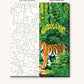 Tiger in the Jungle numbered canvas next to the finished painting