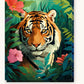 Tiger's Kingdom paint by numbers kit on stretched canvas
