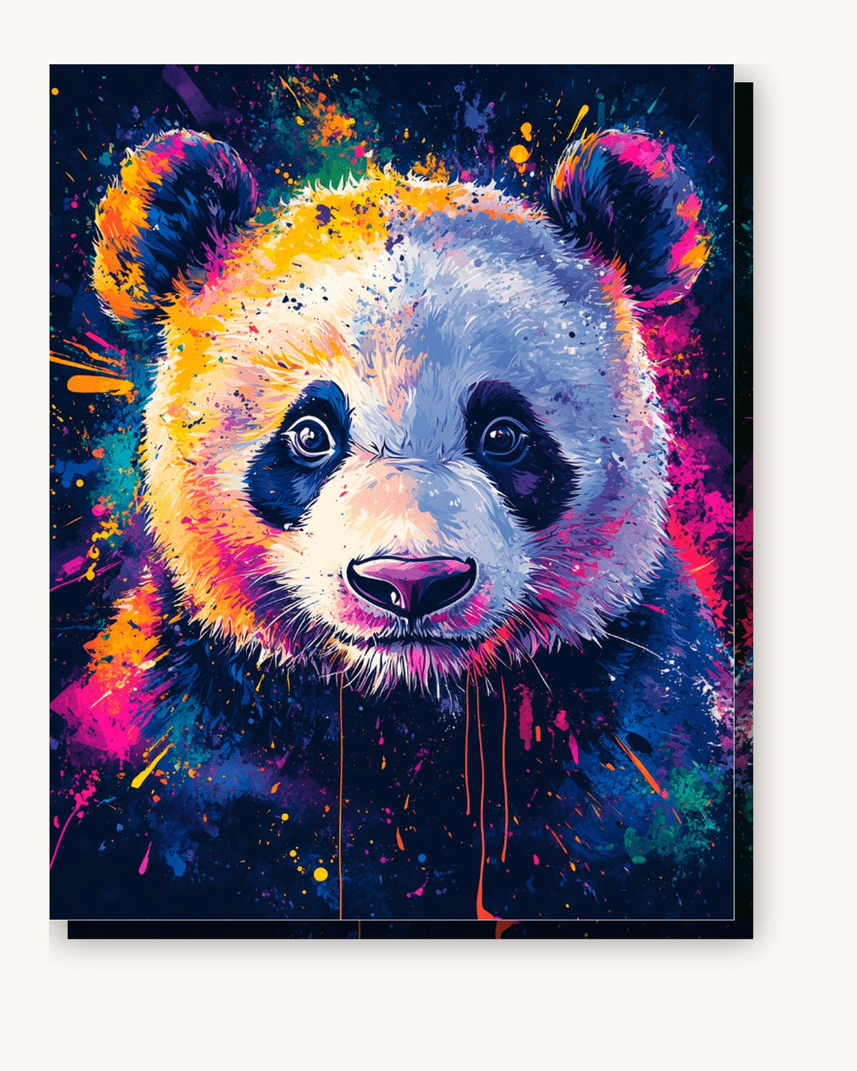 Tiny Panda paint by numbers kit on stretched canvas