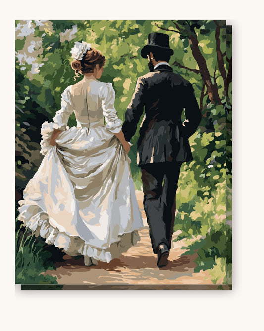 Tranquil Walk paint by numbers kit on stretched canvas