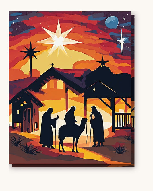 Travelers Beneath the Bright Star paint by numbers kit on stretched canvas