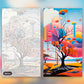 Tree of Eternal Dreams paint by numbers kit, before and after