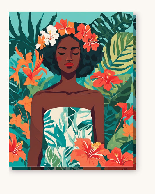Tropical Dreamer paint by numbers kit on stretched canvas