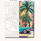 Turquoise Classic Car on a Havana Street numbered canvas next to the finished painting