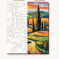 Tuscan Road Between Cypress Trees numbered canvas next to the finished painting