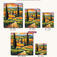 Tuscan Road Between Cypress Trees canvas sizes from 12 x 12 to 23.5 x 23.5 inches