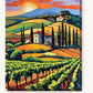 Tuscan Villa and Vineyard at Sunset paint by numbers kit on stretched canvas