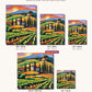 Tuscan Villa and Vineyard at Sunset canvas sizes from 12 x 12 to 23.5 x 23.5 inches