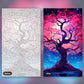 Twilight in the Trees paint by numbers kit, before and after