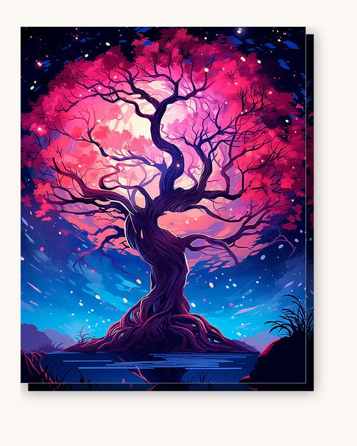 Twilight in the Trees paint by numbers kit on stretched canvas