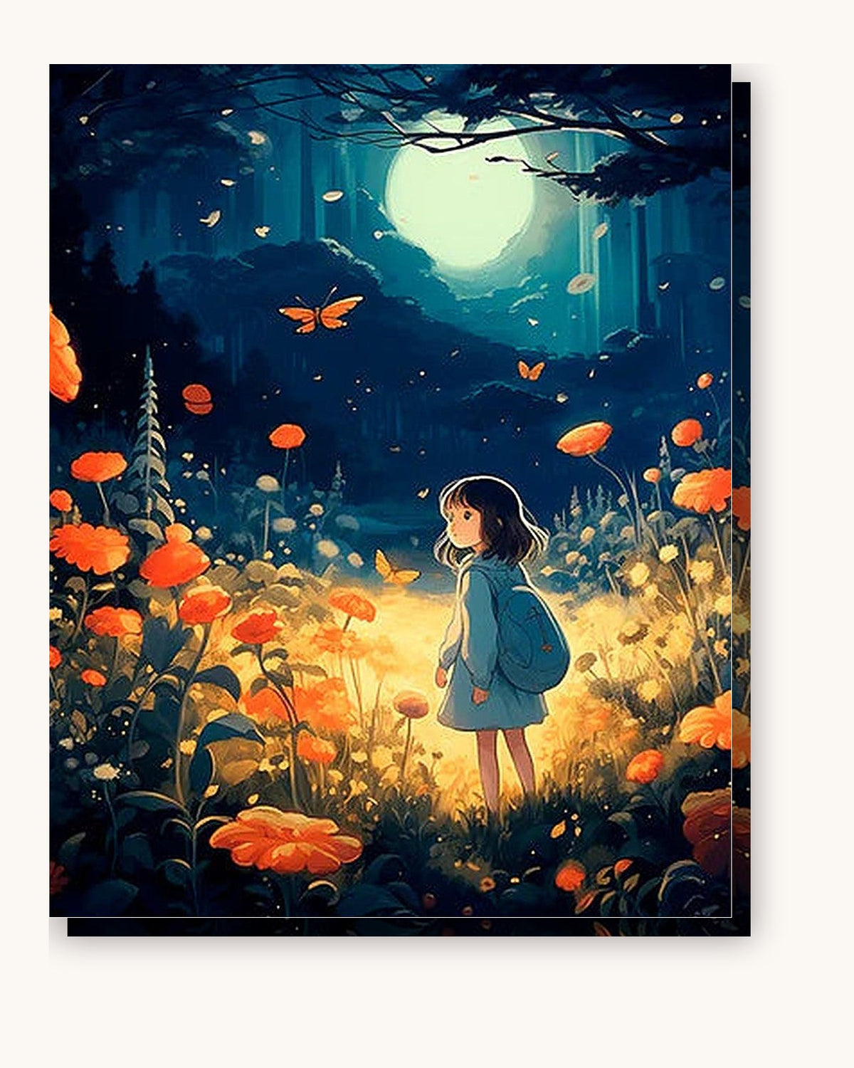 Twilight Bloom paint by numbers kit on stretched canvas