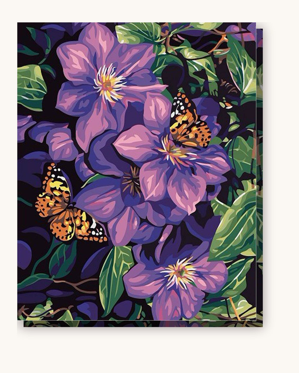 Lilac Flowers paint by numbers kit on stretched canvas