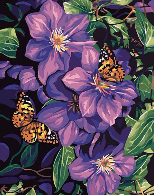 Lilac Flowers Painting by Numbers Premium Kit