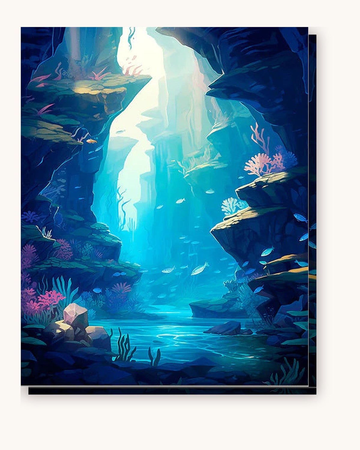 Submerged Serenity paint by numbers kit on stretched canvas