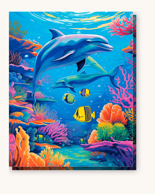 Underwater Paradise paint by numbers kit on stretched canvas