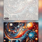 Abstract Cosmos paint by numbers kit, before and after