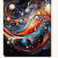 Abstract Cosmos paint by numbers kit on stretched canvas