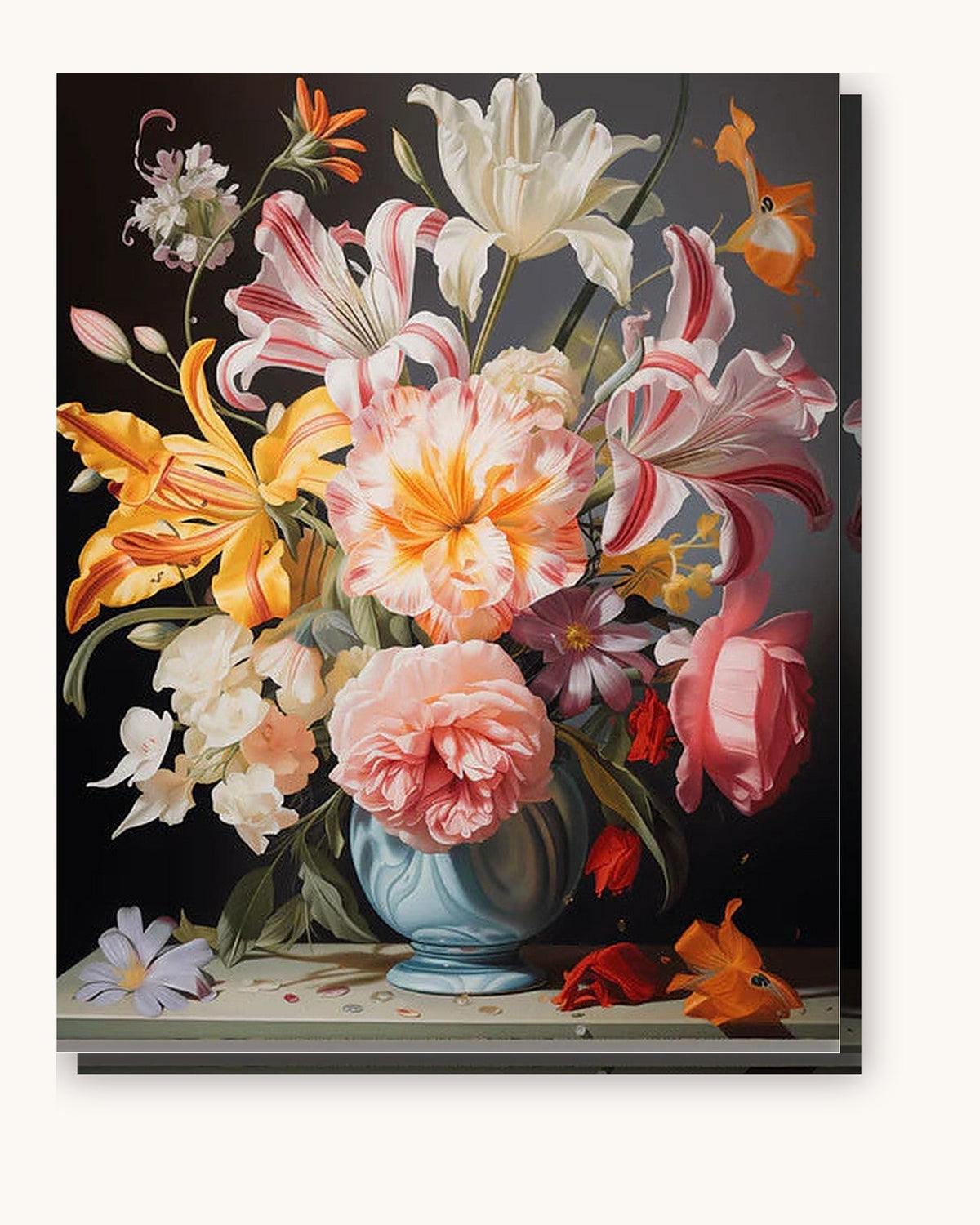 Variety Pot paint by numbers kit on stretched canvas