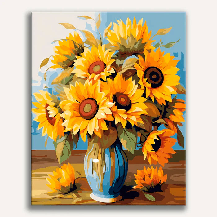 Vase of Sunflower Painting by Numbers Kit
