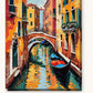 Venice Canal with Gondola paint by numbers kit on stretched canvas