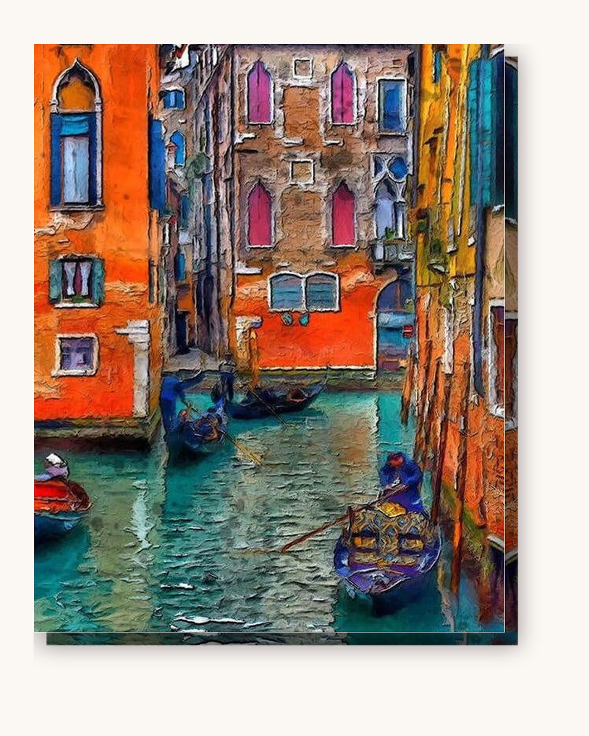 Canals of Venice paint by numbers kit on stretched canvas