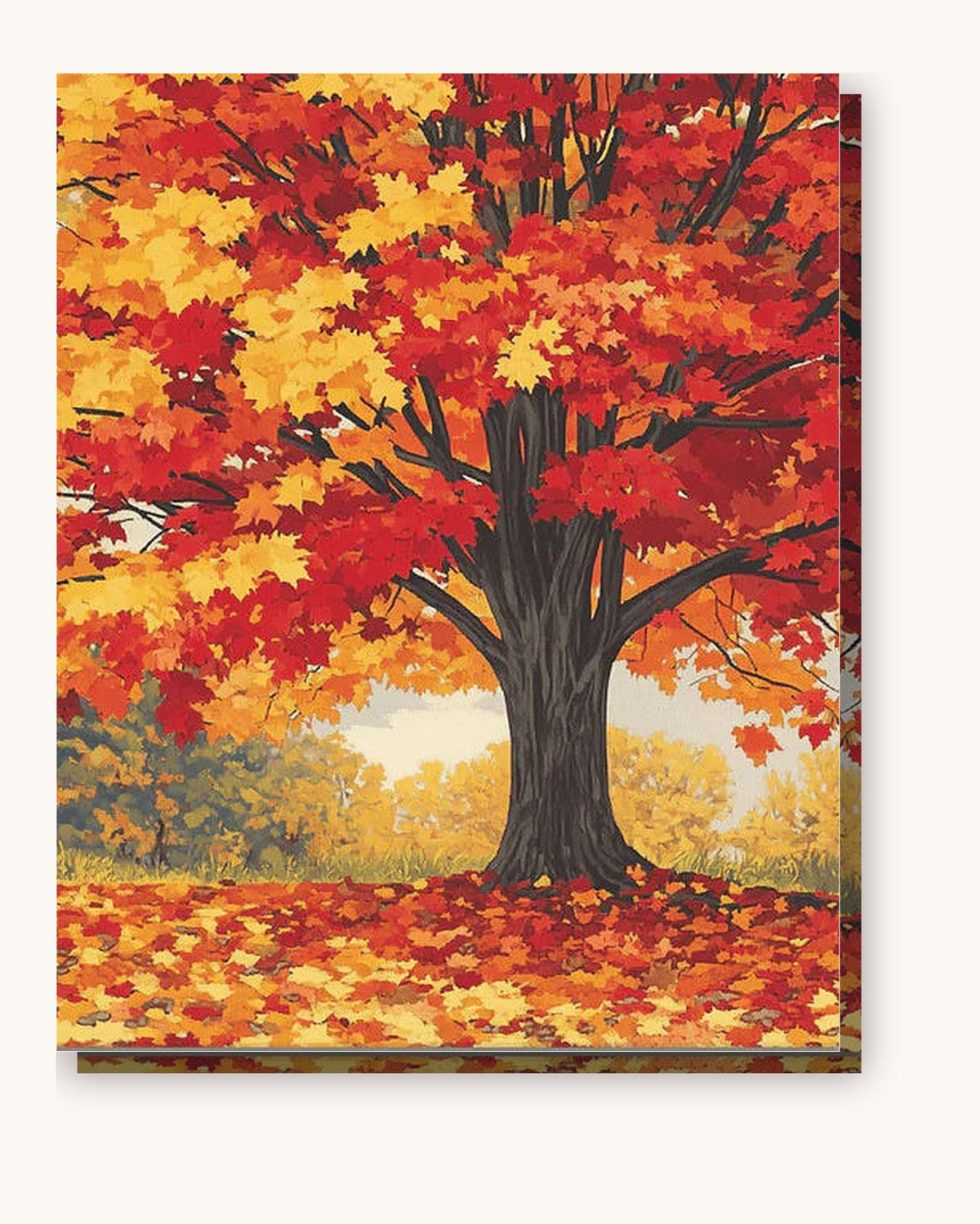 Vibrant Maple paint by numbers kit on stretched canvas