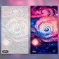 Vibrant Nebula paint by numbers kit, before and after