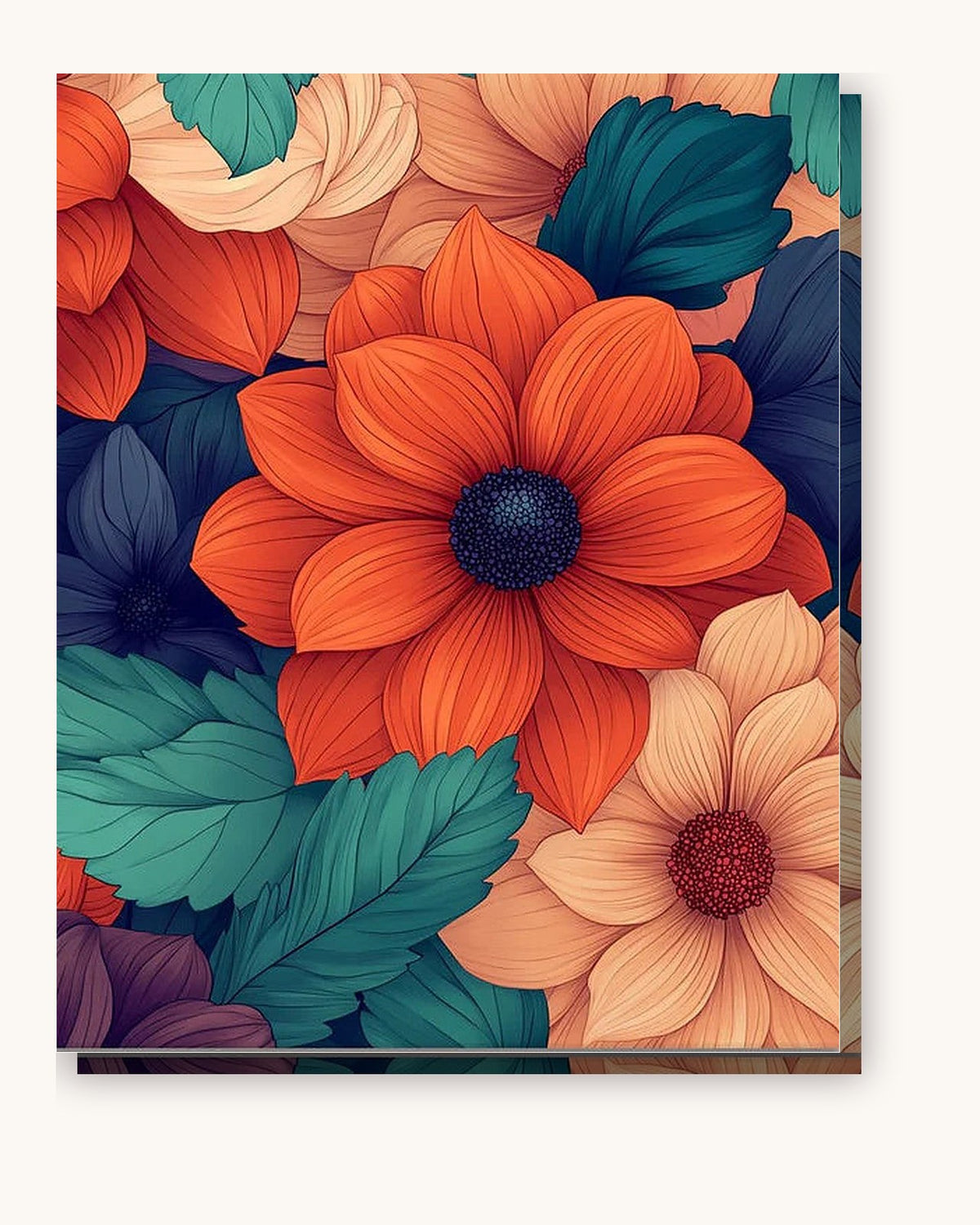 Vibrant Petals paint by numbers kit on stretched canvas