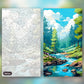 Mountain View paint by numbers kit, before and after