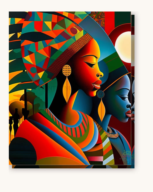 Vibrant Sisterhood paint by numbers kit on stretched canvas