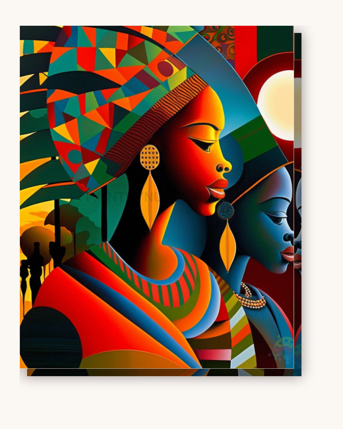 Vibrant Sisterhood paint by numbers kit on stretched canvas