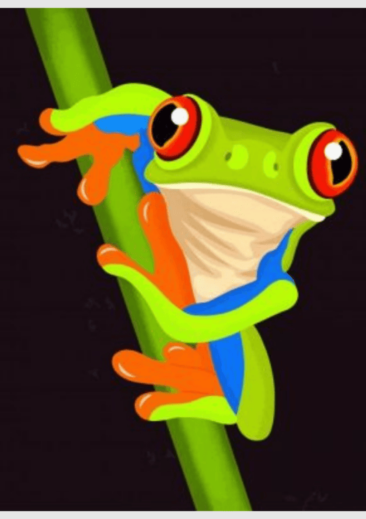 Vibrant Tree Frog on the Move - Artistry By Numbers