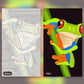 Vibrant Tree Frog on the Move paint by numbers kit, before and after