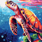 Vibrant Turtle Painting by Numbers Premium Kit