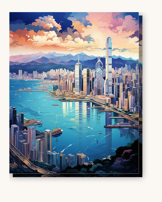 Victoria Bay paint by numbers kit on stretched canvas