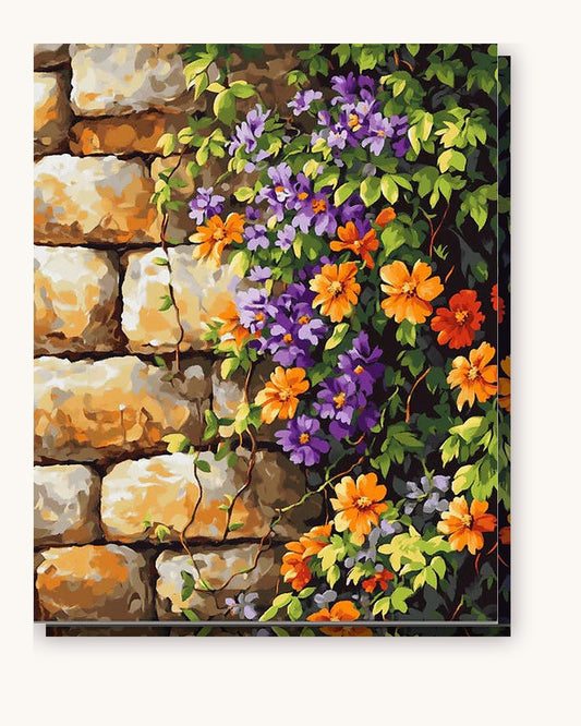 Vine Walls paint by numbers kit on stretched canvas