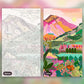 Vinicunca Mountain paint by numbers kit, before and after