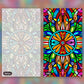 Vivid Mandala Symphony paint by numbers kit, before and after