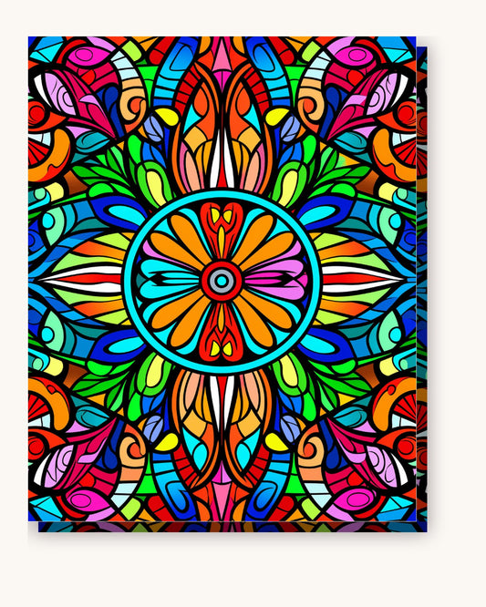 Vivid Mandala Symphony paint by numbers kit on stretched canvas