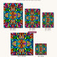 Vivid Mandala Symphony canvas sizes from 12 x 12 to 23.5 x 23.5 inches