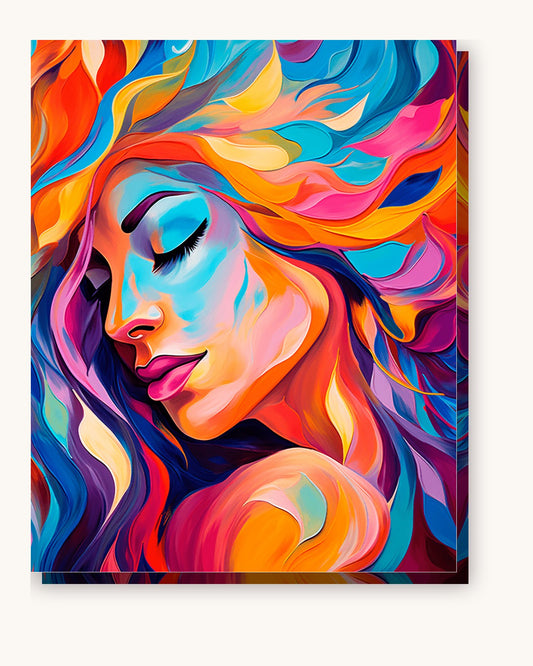 Vivid Reflection paint by numbers kit on stretched canvas