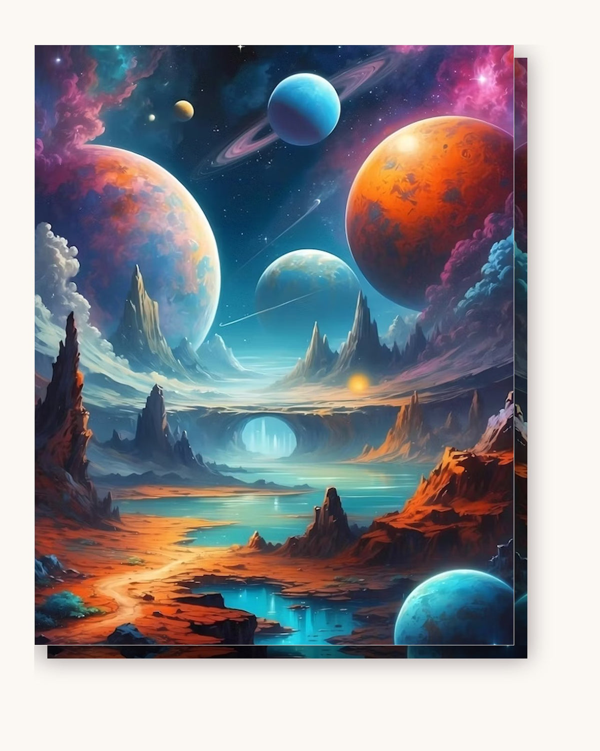 Voidscape paint by numbers kit on stretched canvas