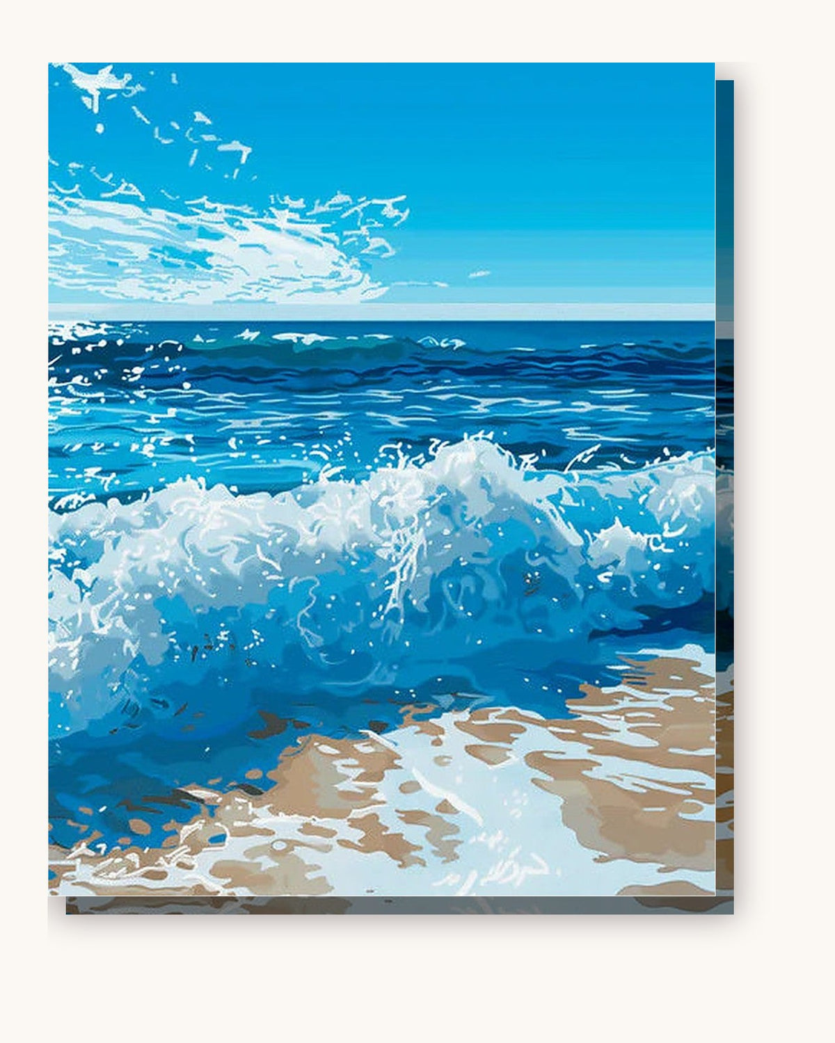 Beach Waves paint by numbers kit on stretched canvas
