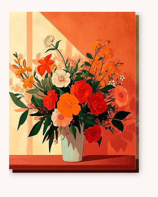 Warmth in Blossom paint by numbers kit on stretched canvas