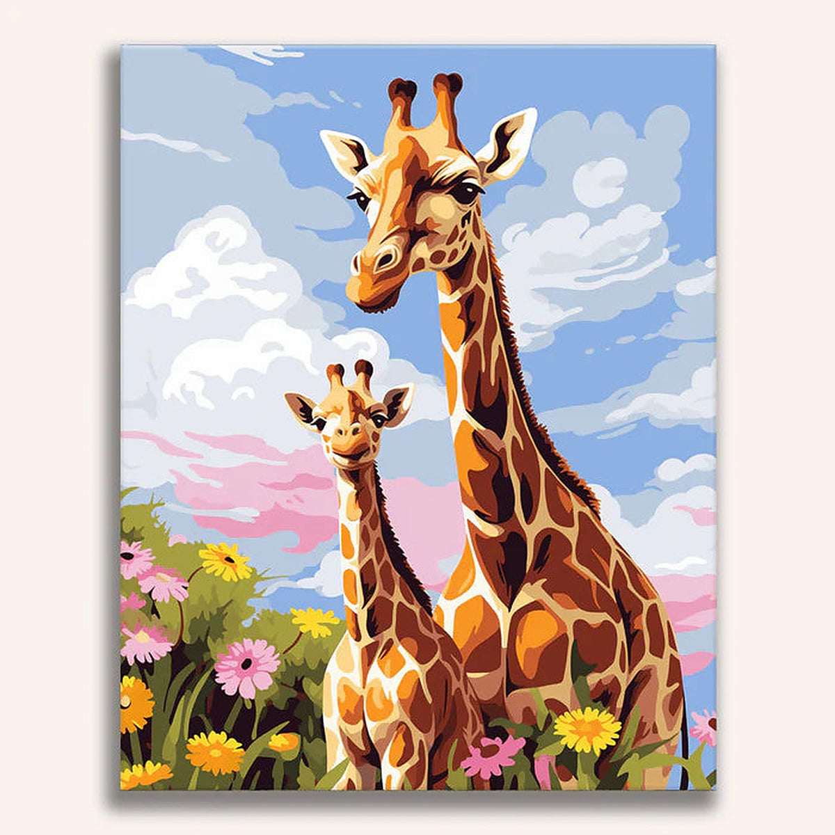 The Giraffe Family Painting by Numbers Kit