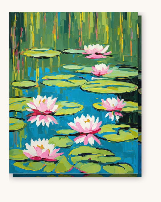 Water Lilies after Monet paint by numbers kit on stretched canvas