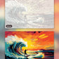 Waves of Life paint by numbers kit, before and after
