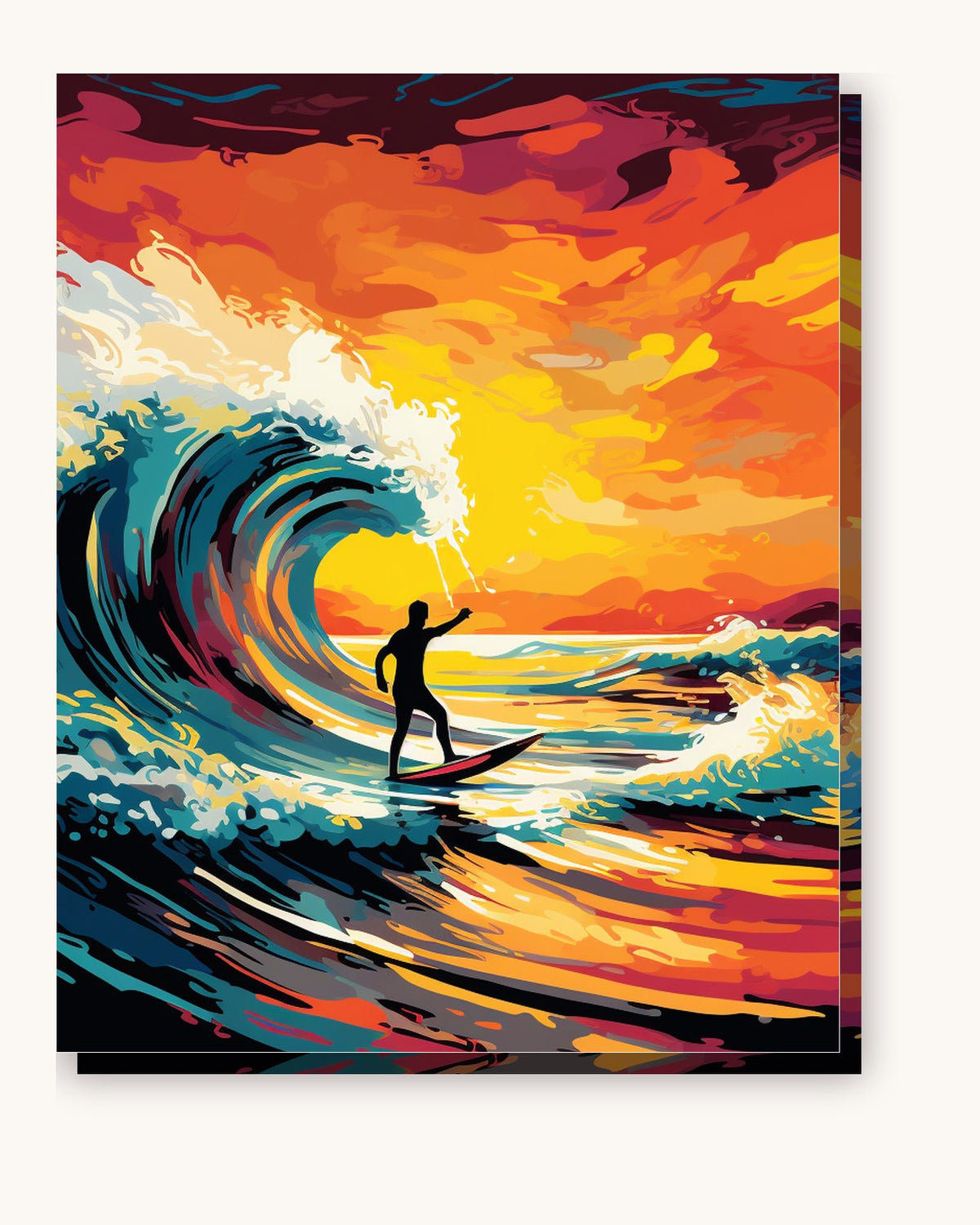 Waves of Life paint by numbers kit on stretched canvas