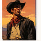 Western Cowboy paint by numbers kit on stretched canvas