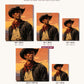 Western Cowboy canvas sizes from 12 x 12 to 23.5 x 23.5 inches